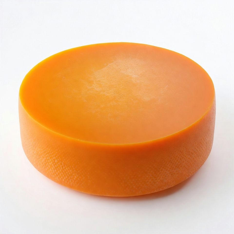 Round cheese with smooth surface Round cheese with smooth surface