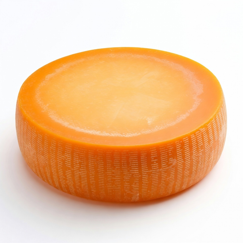 Round cheese on white surface Round cheese on white surface