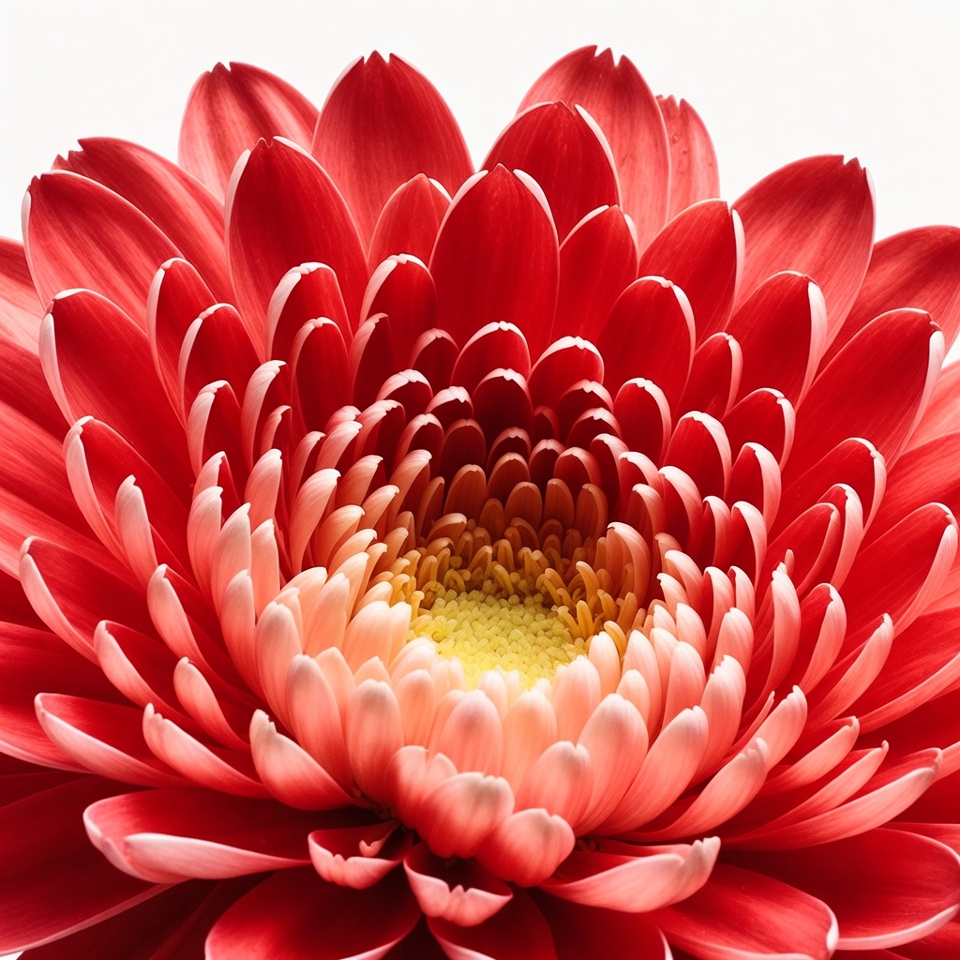 Bright red flower with petals in close view Bright red flower with petals in close view