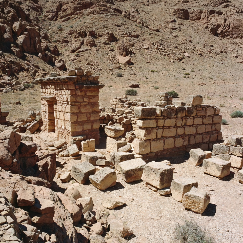 Ruins in desert landscape Ruins in desert landscape