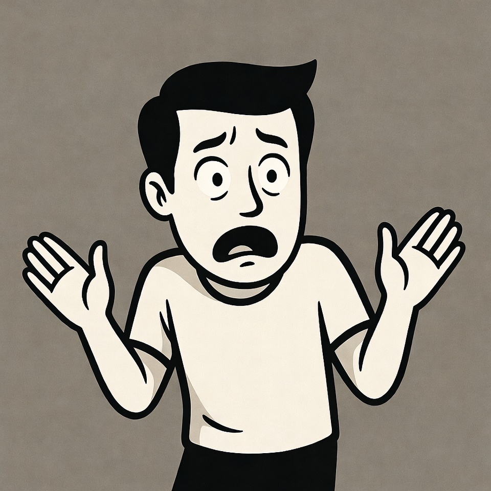 Man showing surprise and confusion Man showing surprise and confusion