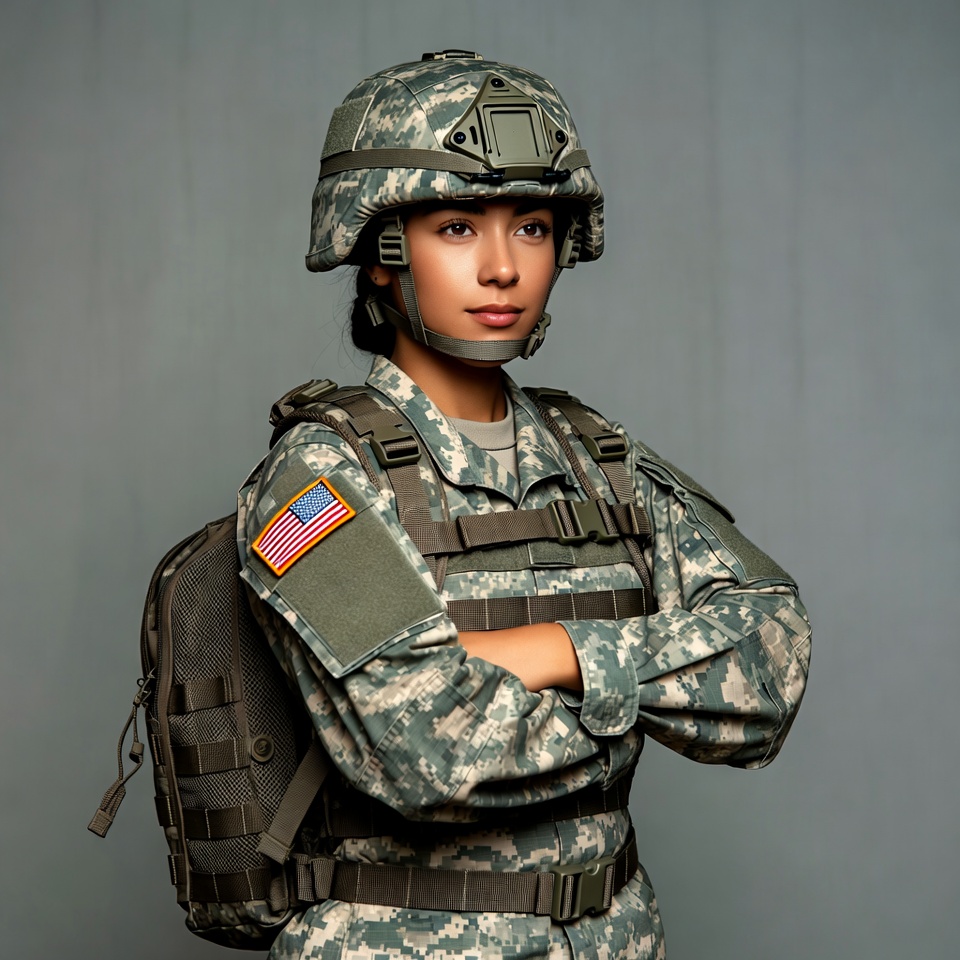 Soldier in military uniform standing Soldier in military uniform standing