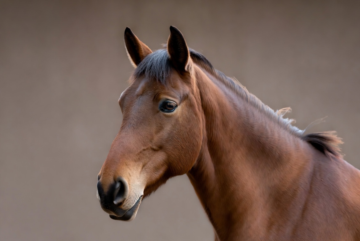 Horse standing in simple light Horse standing in simple light