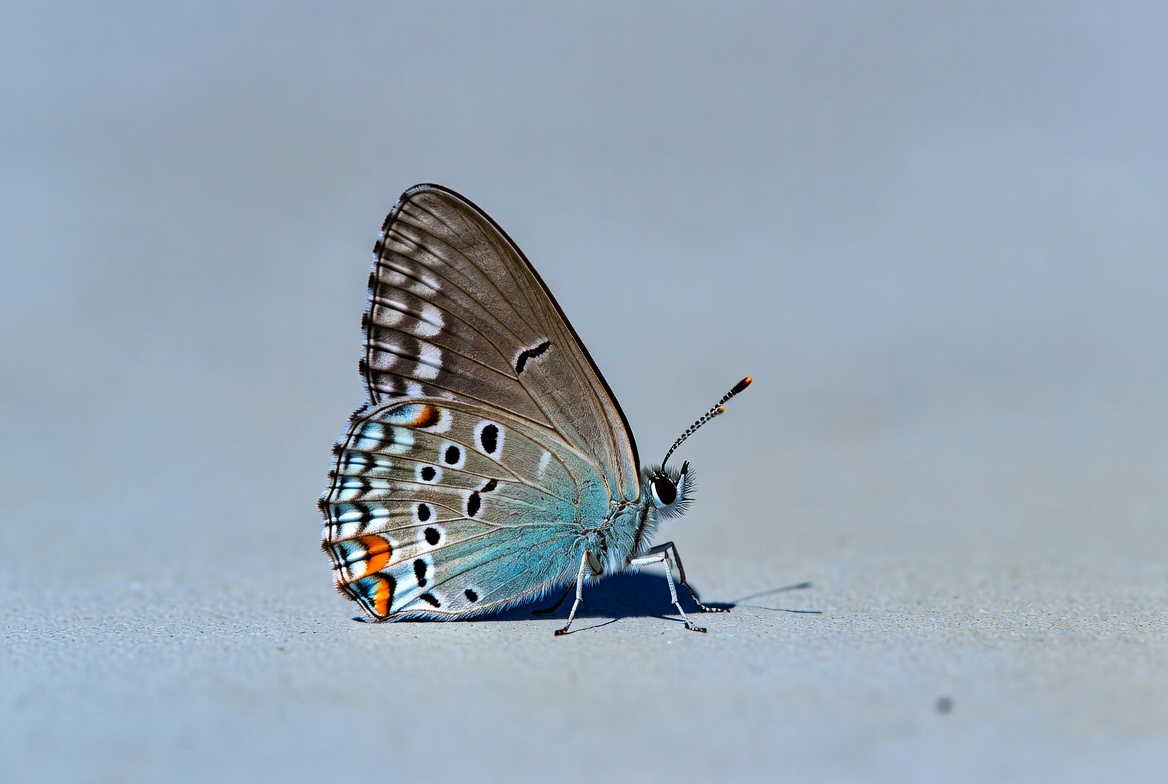Butterfly on gray surface Butterfly on gray surface