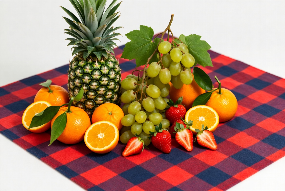 Fresh fruit arrangement on a table Fresh fruit arrangement on a table