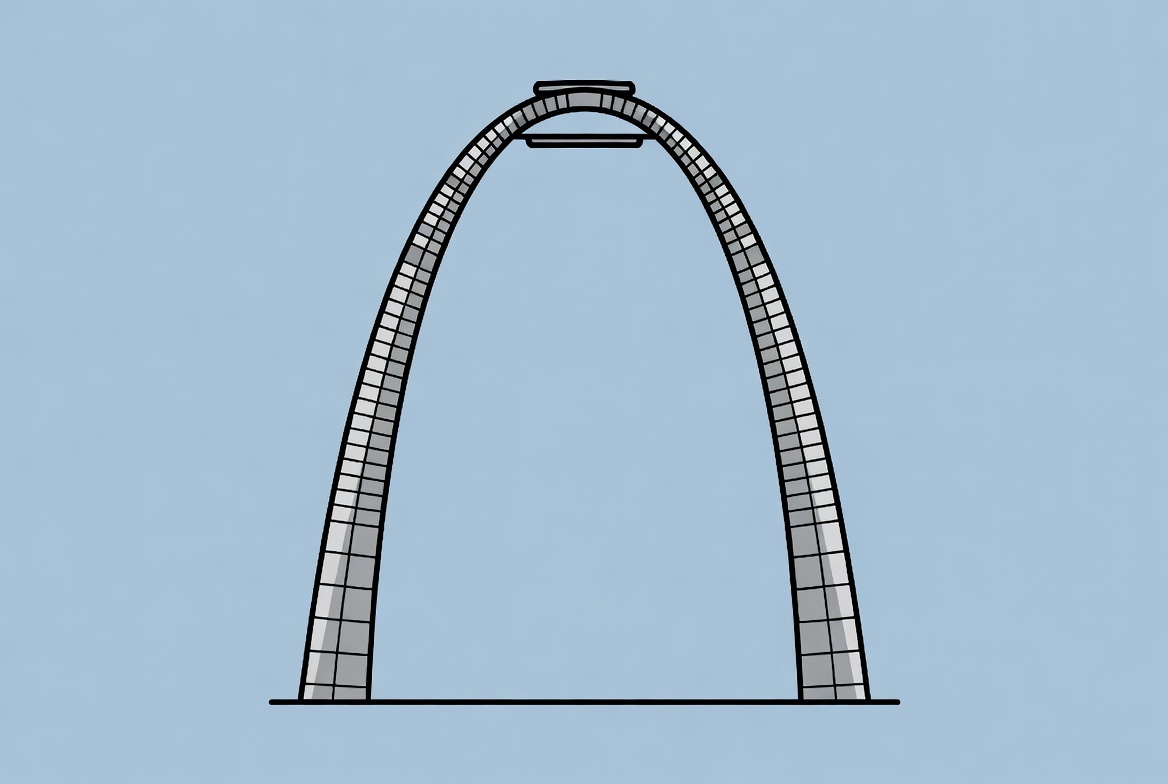 Arch structure design with simple lines Arch structure design with simple lines