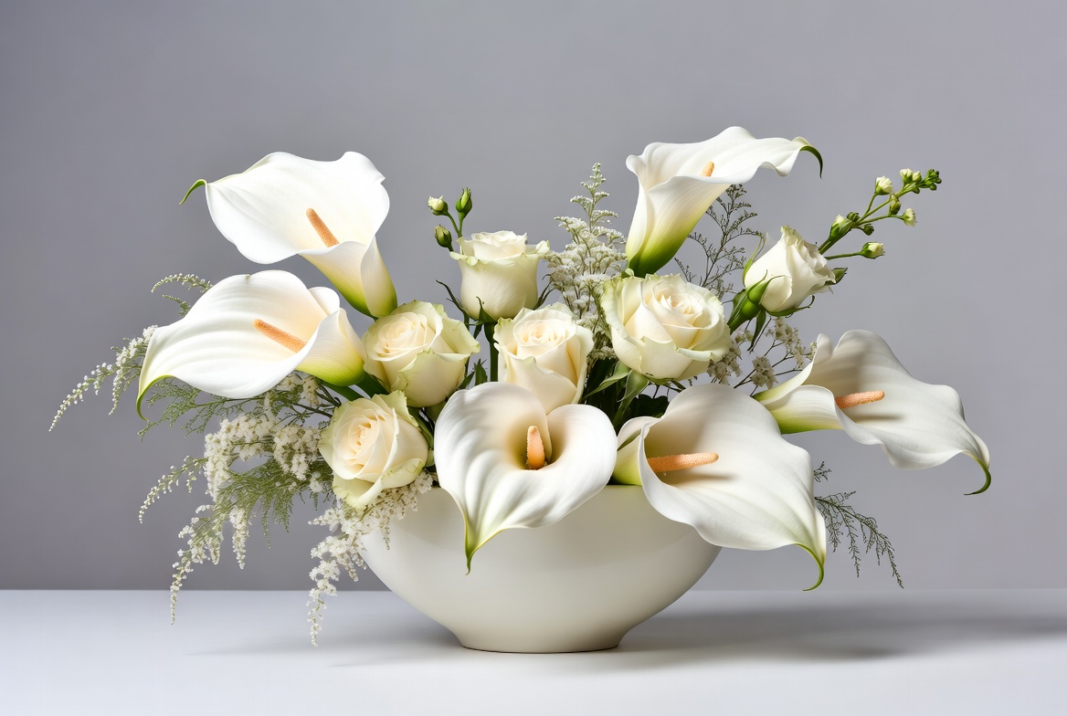 White flower arrangement in vase White flower arrangement in vase