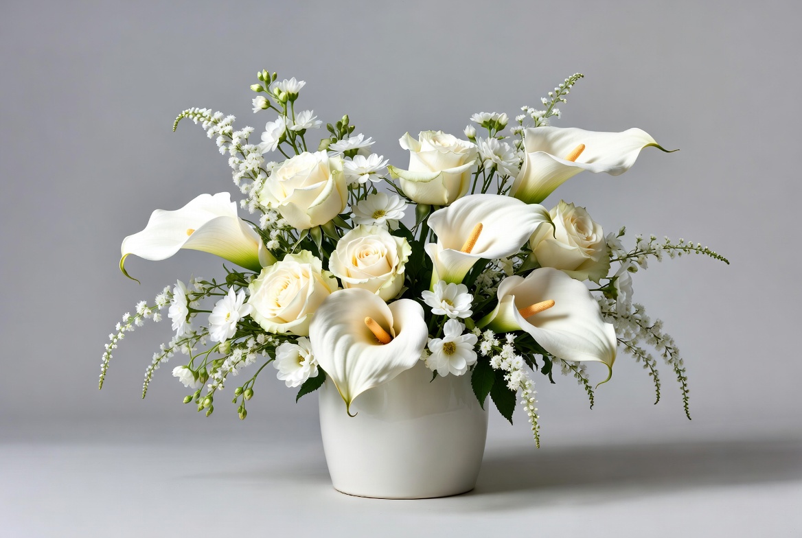 White flower arrangement in vase White flower arrangement in vase