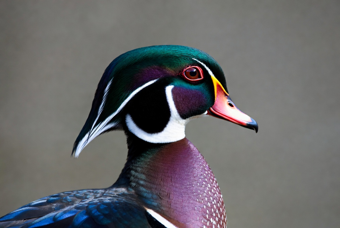 Wood duck in profile close up Wood duck in profile close up