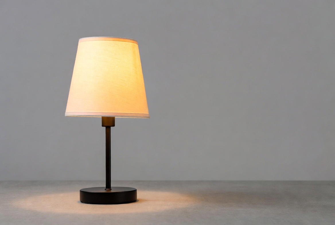 Table lamp on a simple surface Table lamp on a simple surface