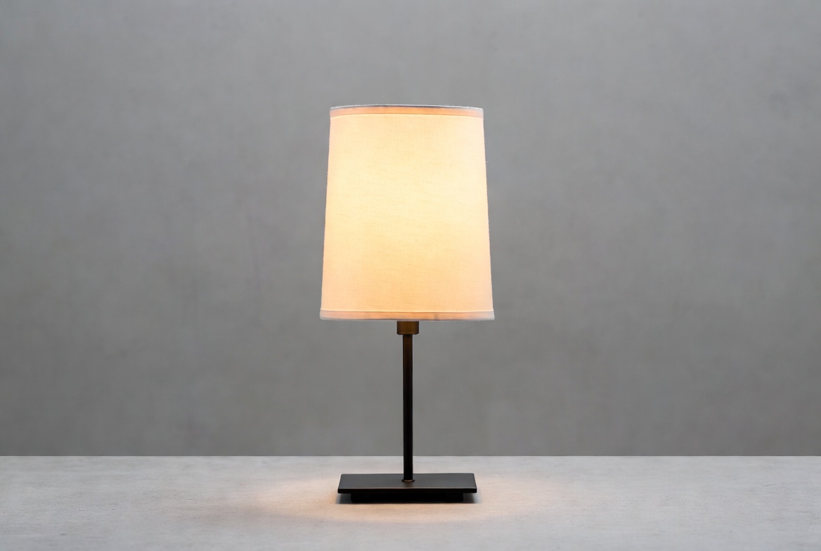 Modern lamp on simple table Modern lamp on simple table