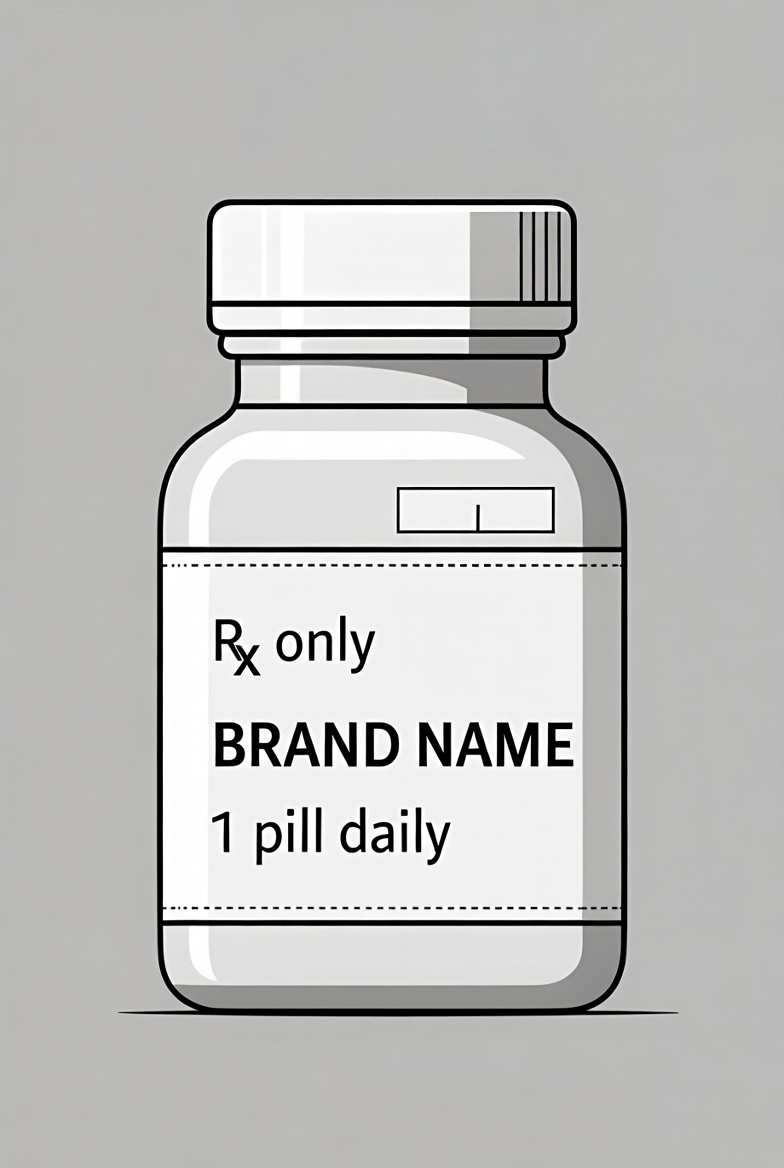 Prescription bottle with label details Prescription bottle with label details