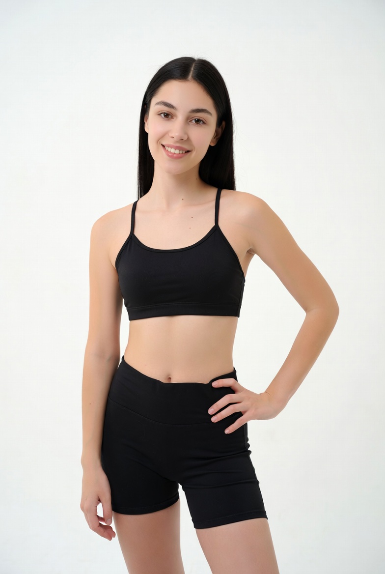 Model poses in activewear studio Model poses in activewear studio