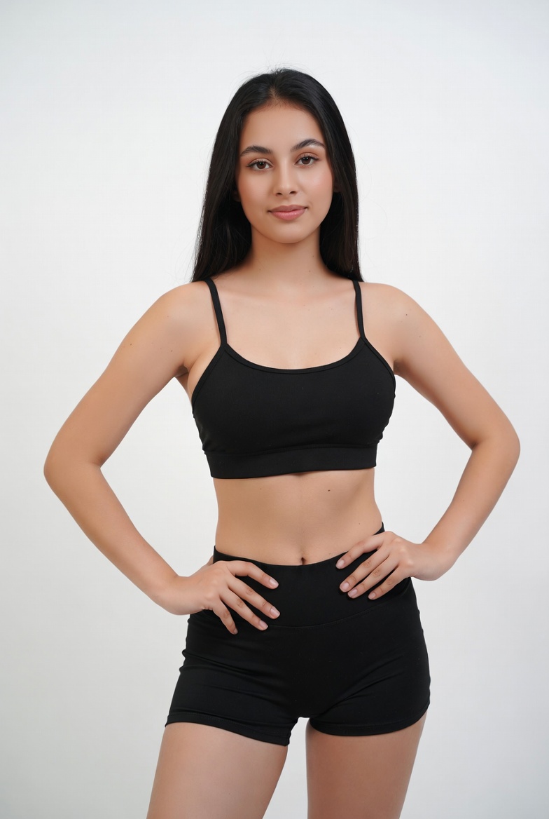 Model poses in studio setting Model poses in studio setting