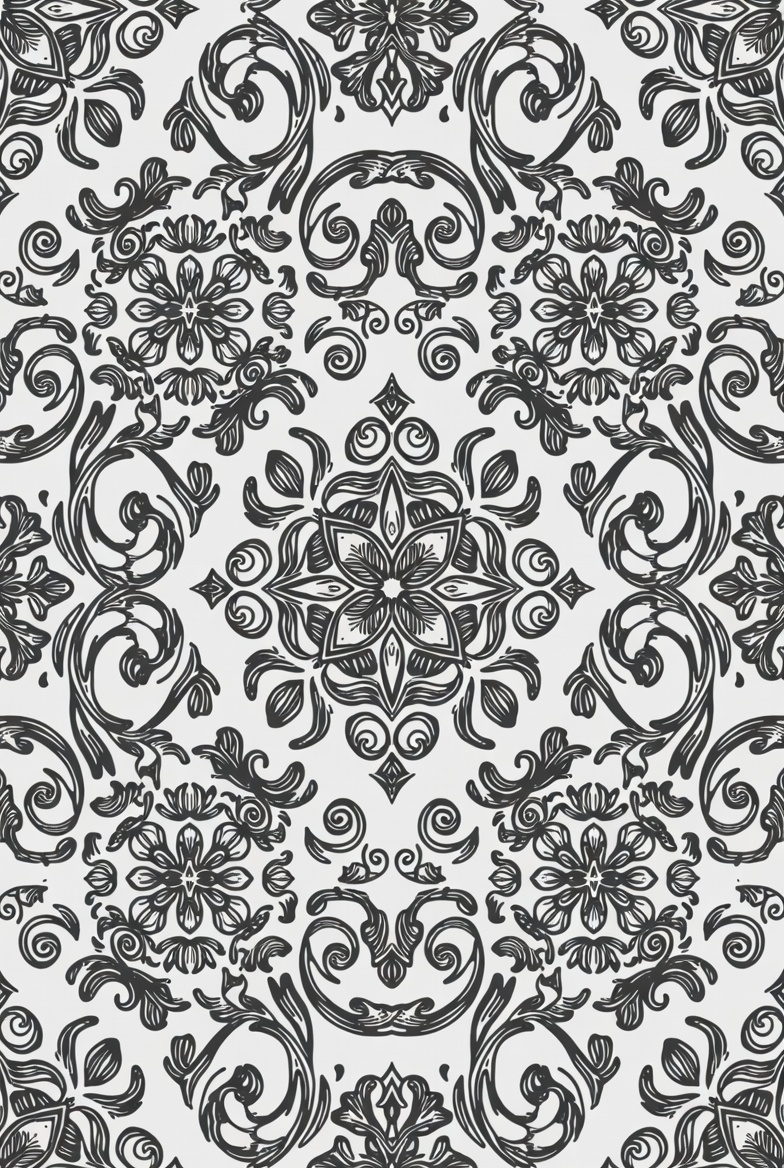 Floral pattern in black and white Floral pattern in black and white