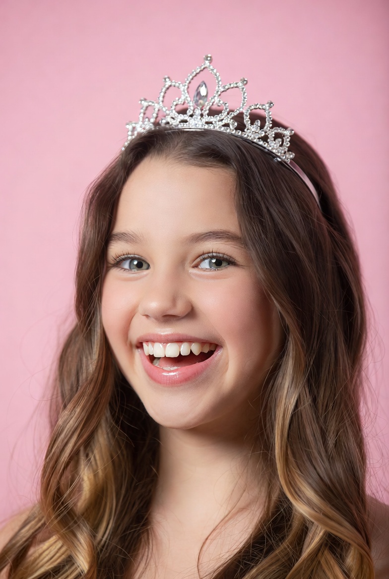 Girl wearing a crown smiling Girl wearing a crown smiling