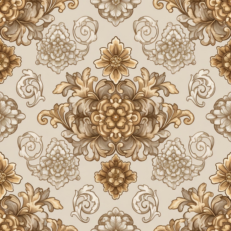 Brown floral pattern with intricate design Brown floral pattern with intricate design