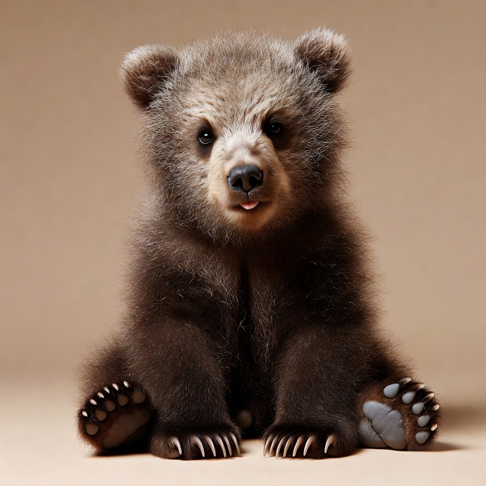 Young bear sitting on a surface Young bear sitting on a surface