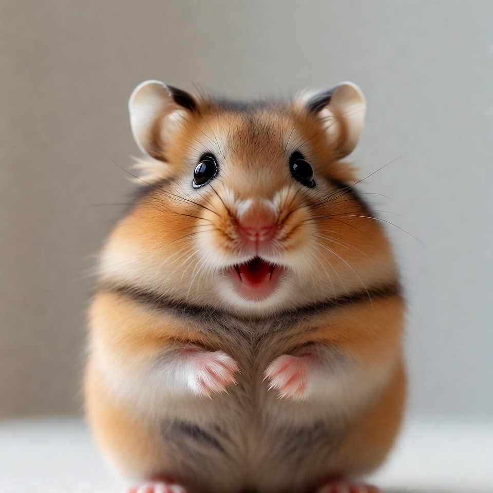 Happy hamster in close-up view Happy hamster in close-up view