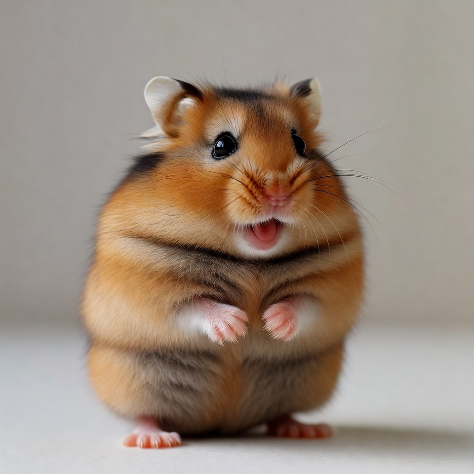 Hamster sitting and making sounds Hamster sitting and making sounds