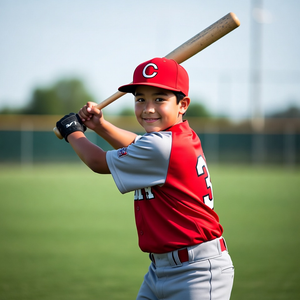 Young boy at baseball practice in field Young boy at baseball practice in field