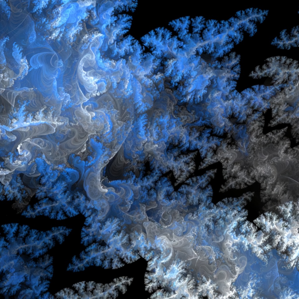 Fractal design with blue and black colors Fractal design with blue and black colors