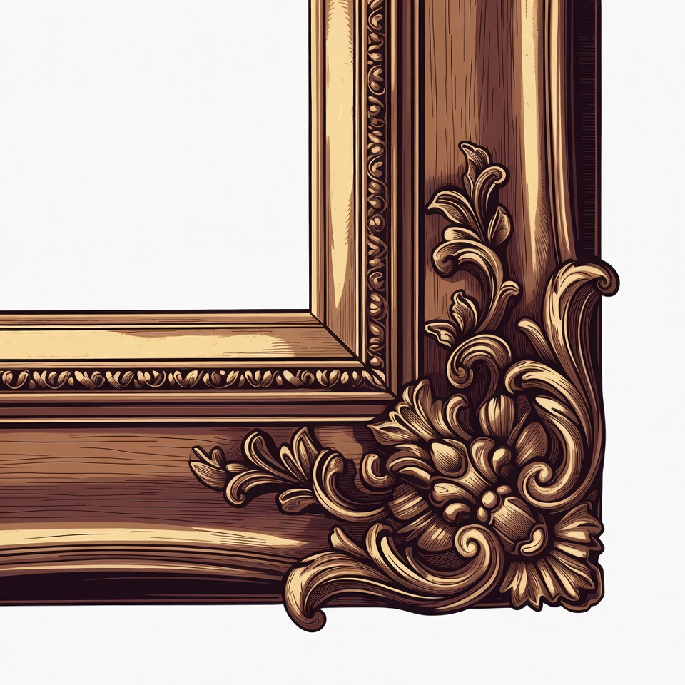 Ornate picture frame design close up Ornate picture frame design close up