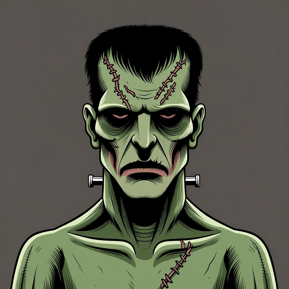 Monster character design with stitches Monster character design with stitches