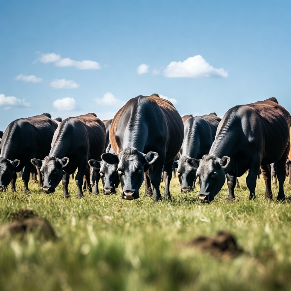 Cows grazing in a sunny field Cows grazing in a sunny field
