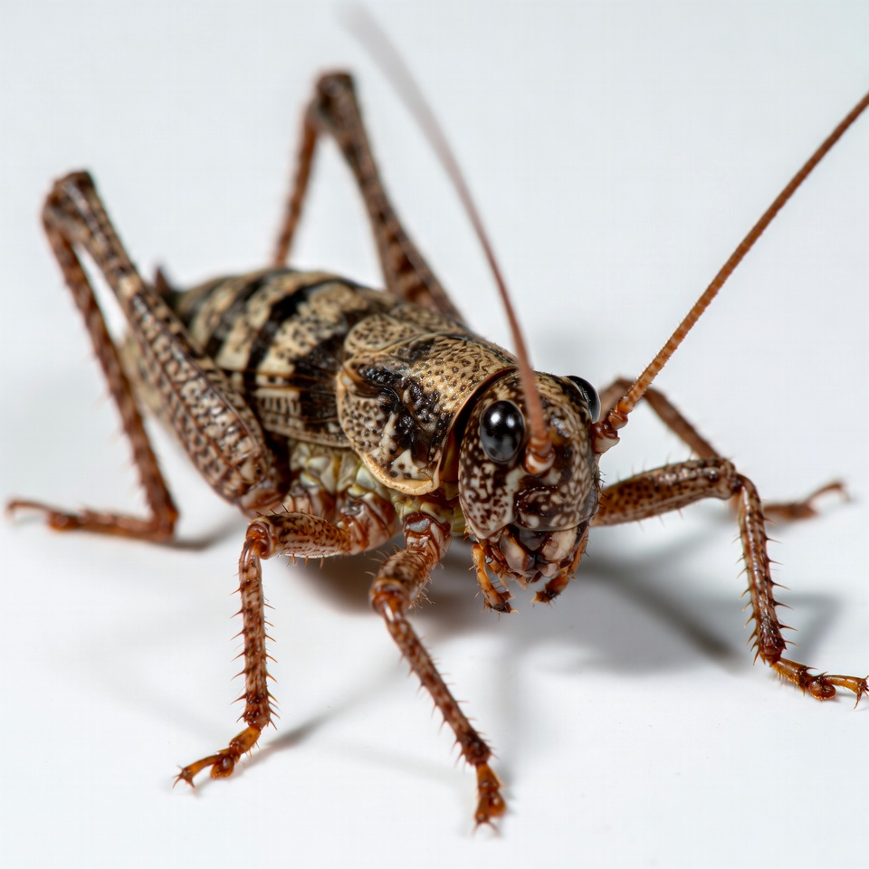 Close up of a cricket on a white background Close up of a cricket on a white background