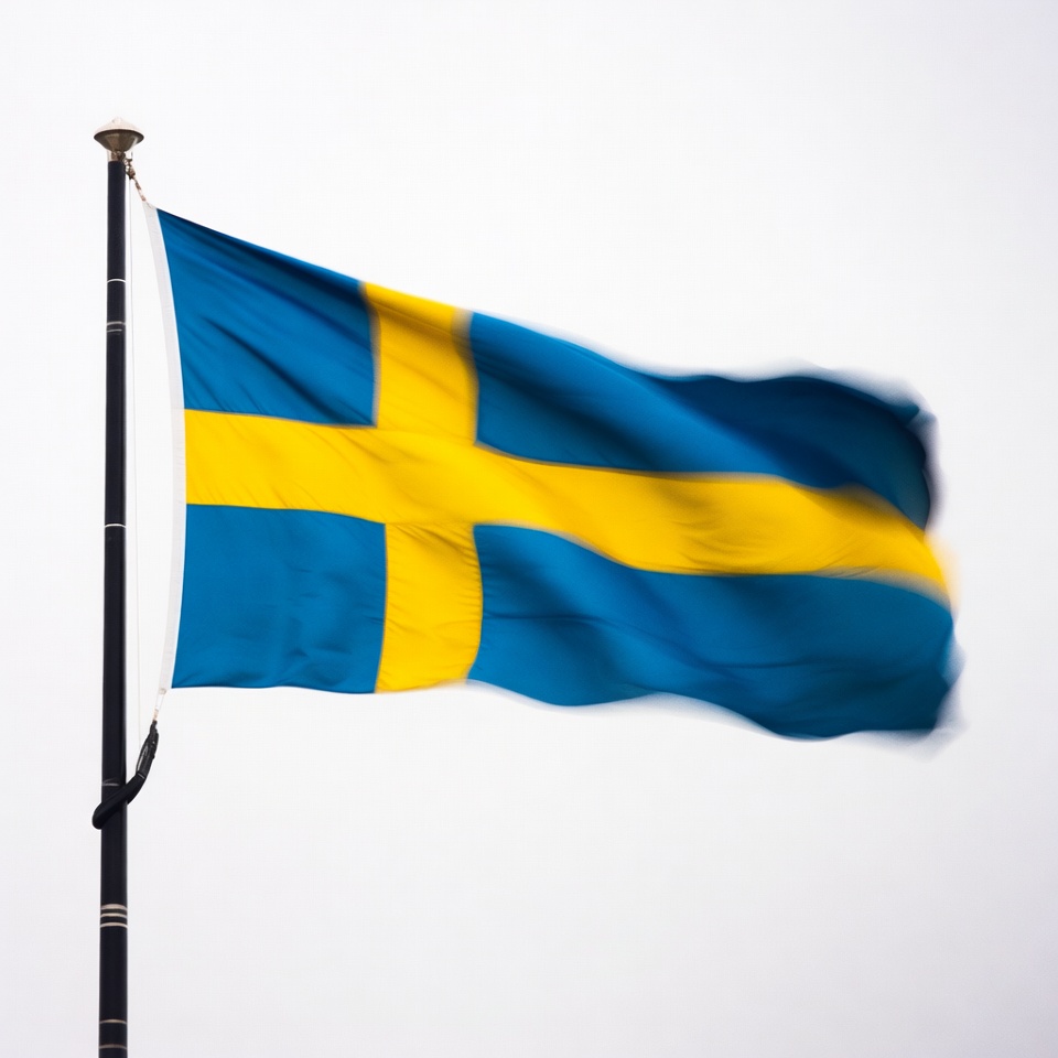 Sweden flag waving in the wind Sweden flag waving in the wind