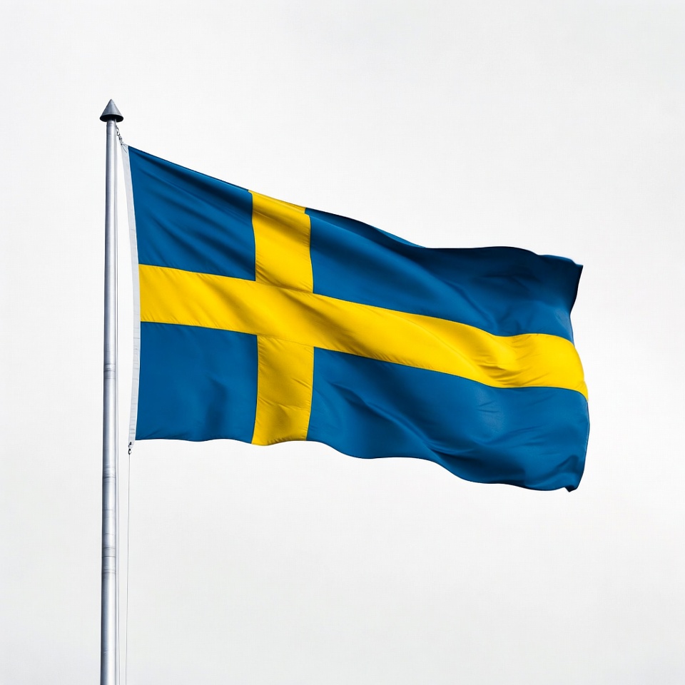 Flag of sweden waving in the wind Flag of sweden waving in the wind