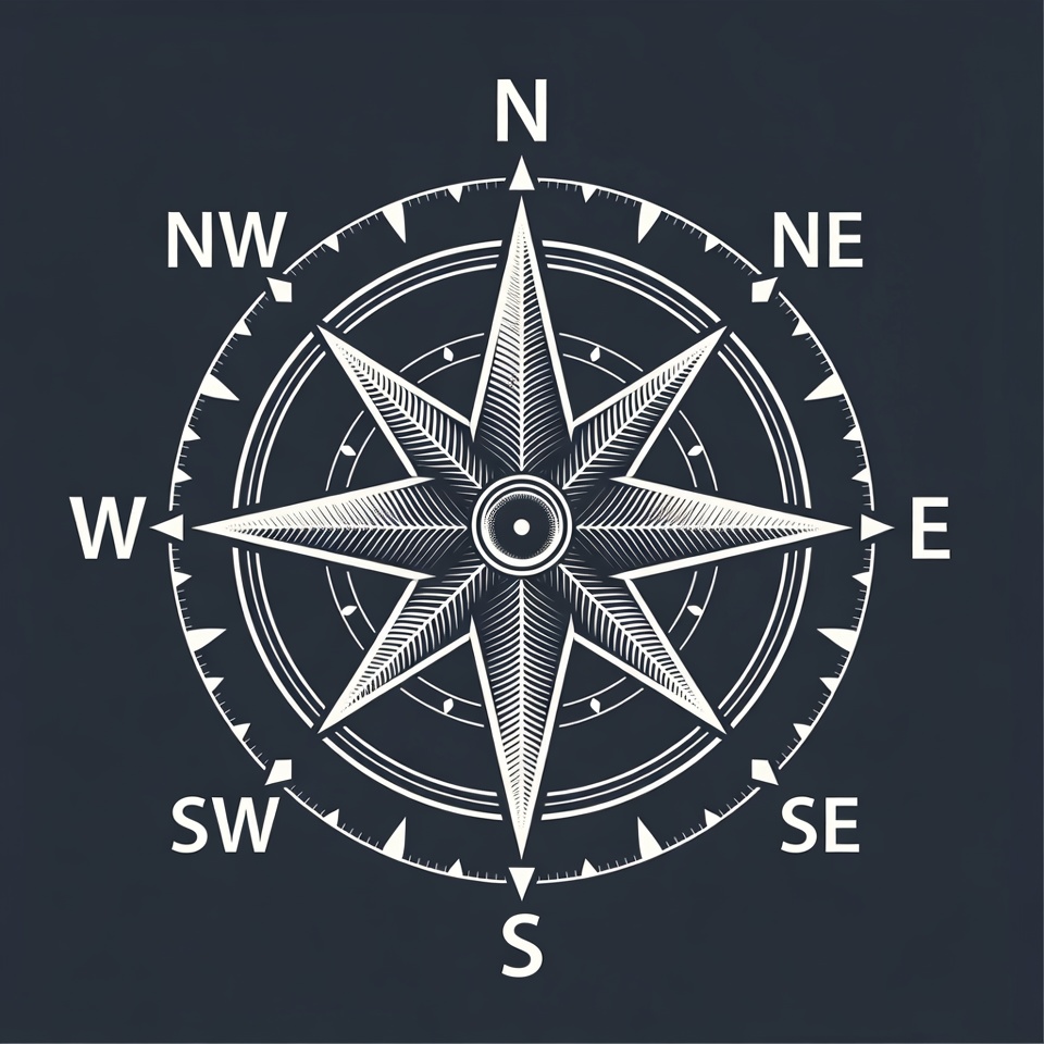 Compass design with cardinal directions Compass design with cardinal directions