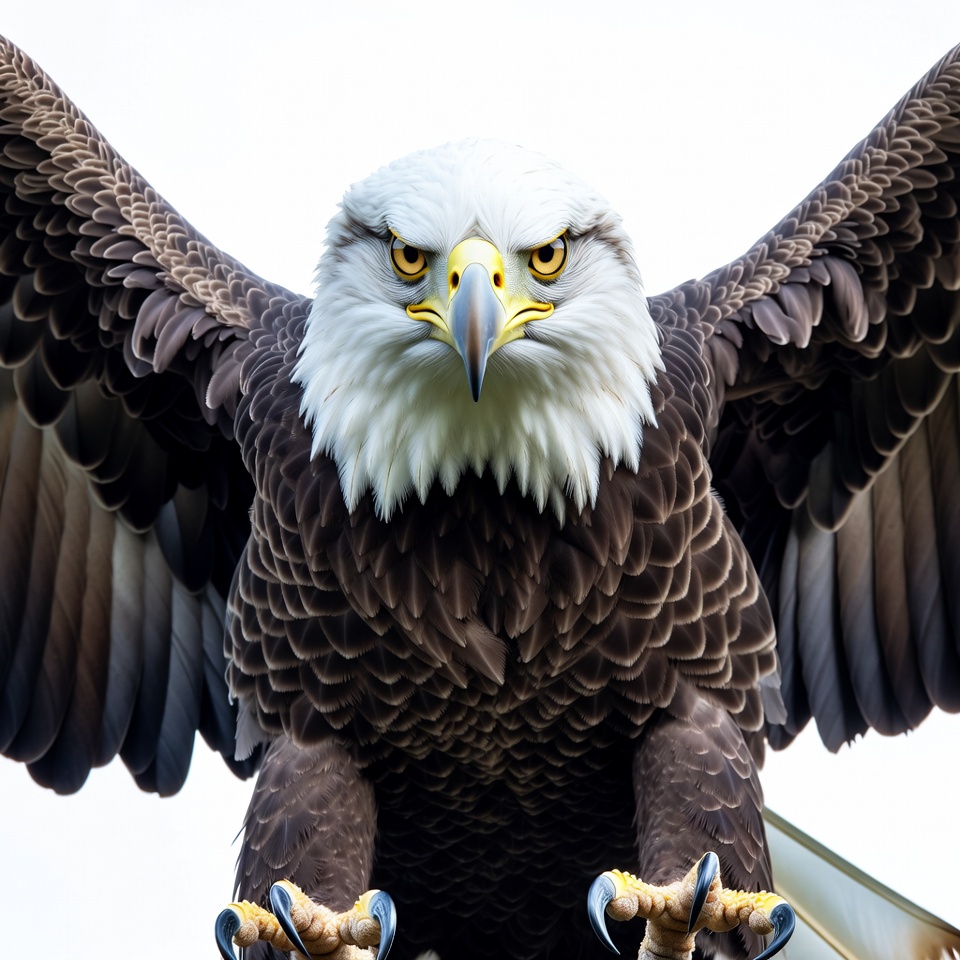 Bald eagle in mid-flight pose Bald eagle in mid-flight pose