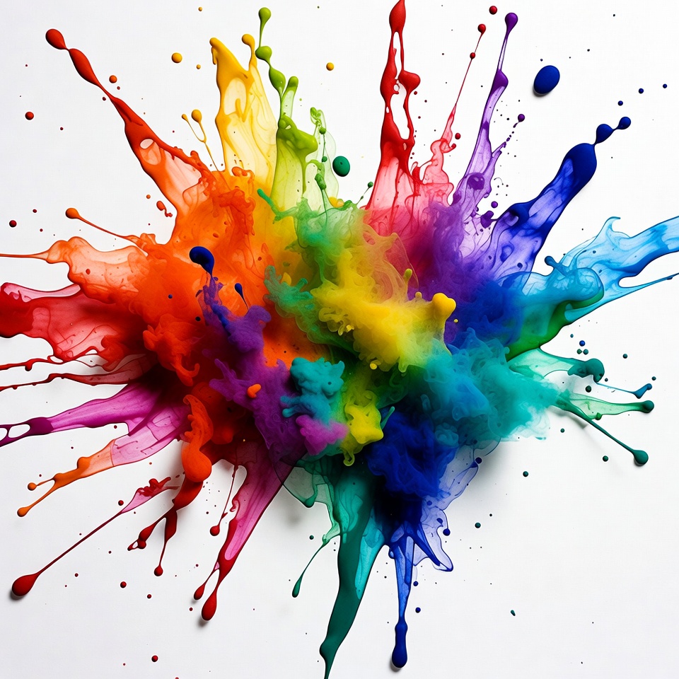 Colorful paint splash on white background Colorful paint splash on white background