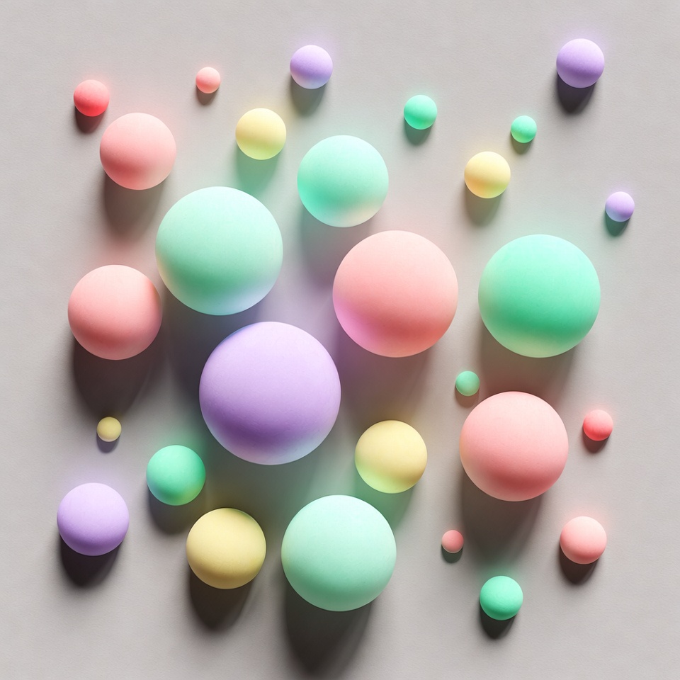 Colorful spheres on a gray background Colorful spheres on a gray background