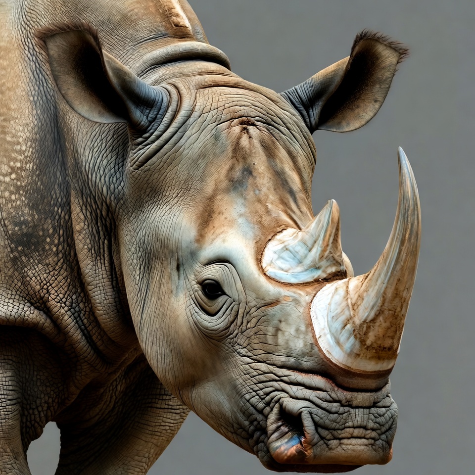 Rhinoceros close-up in natural light Rhinoceros close-up in natural light