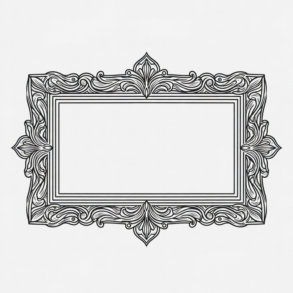 Decorative frame design with ornate details Decorative frame design with ornate details