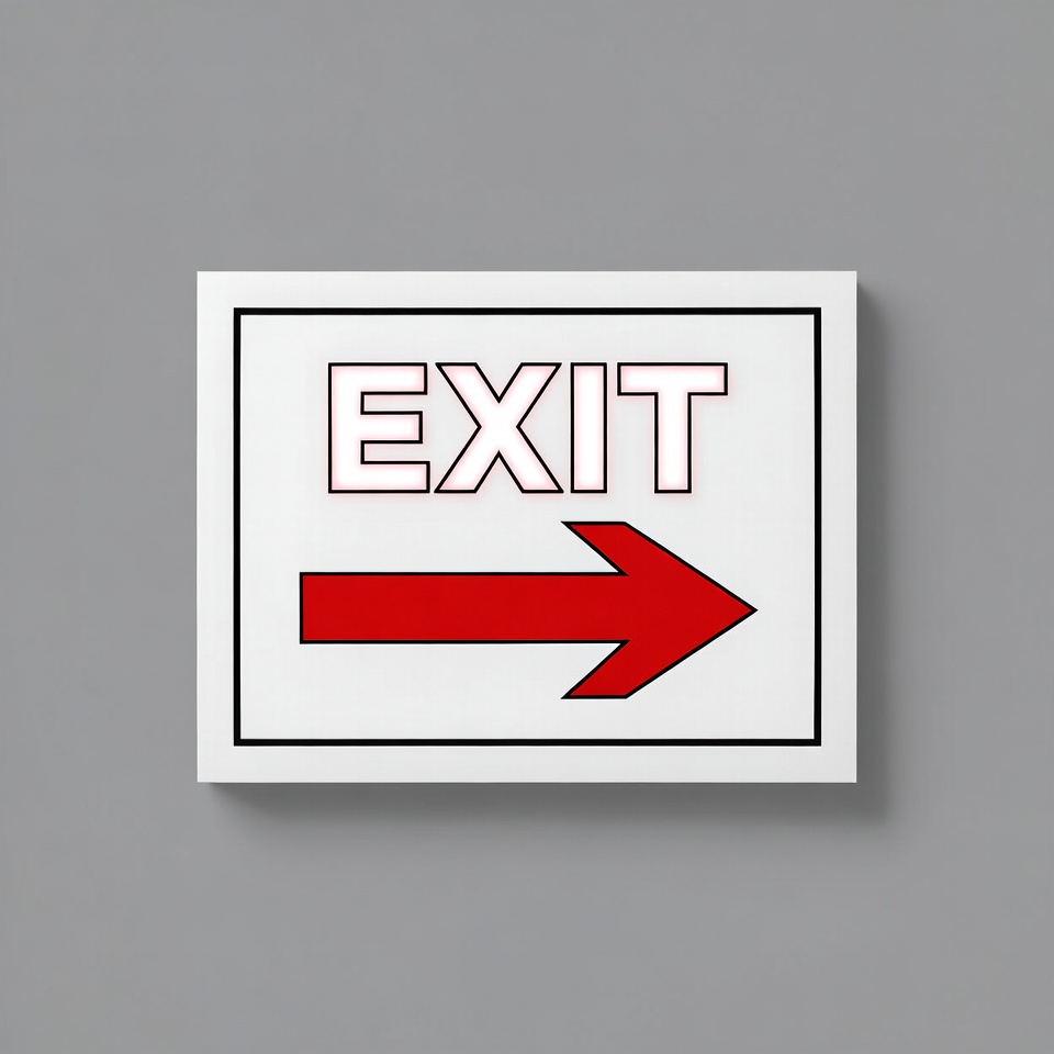 Exit sign with right arrow Exit sign with right arrow