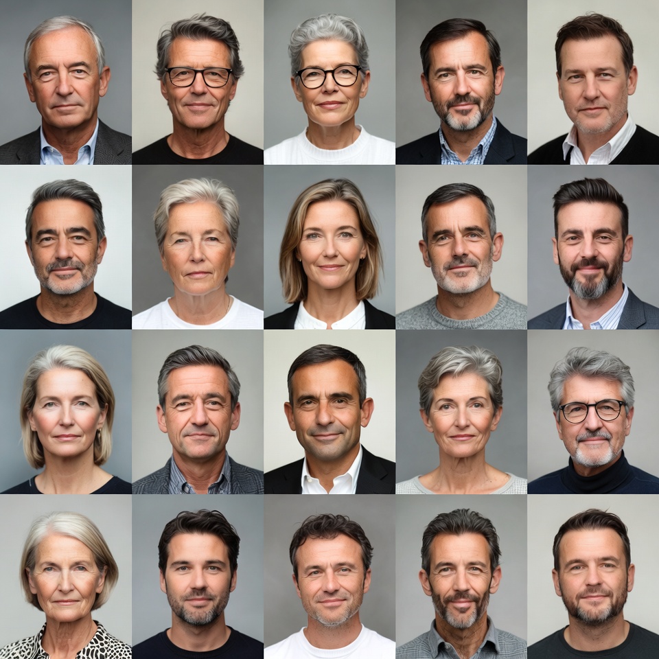 Diverse group of people in portraits Diverse group of people in portraits