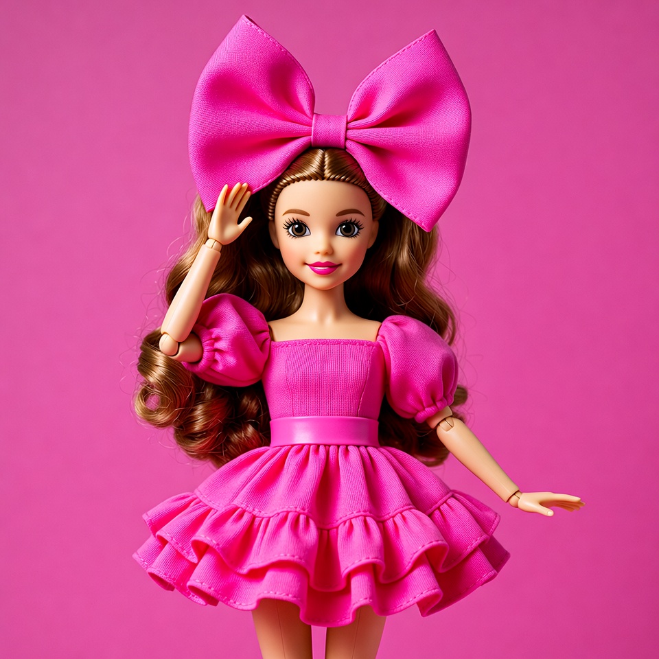 Bright doll in pink dress Bright doll in pink dress