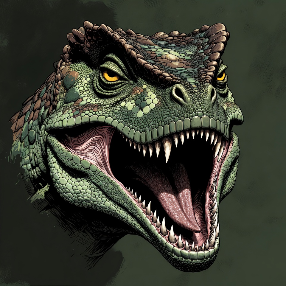 Dinosaur head with open mouth Dinosaur head with open mouth