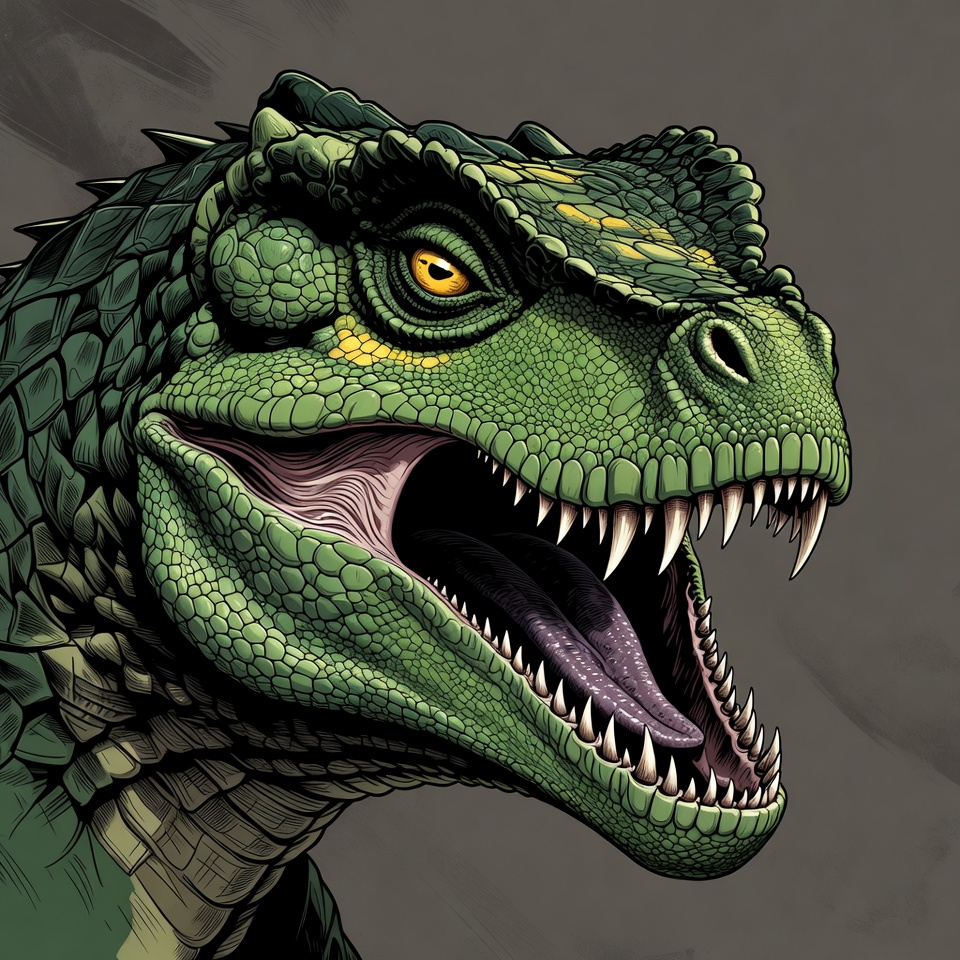 Dinosaur with open mouth Dinosaur with open mouth