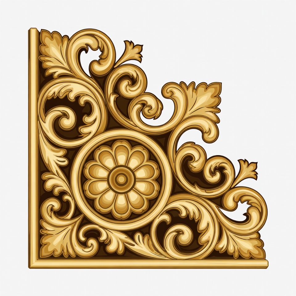 Ornate woodwork corner design Ornate woodwork corner design