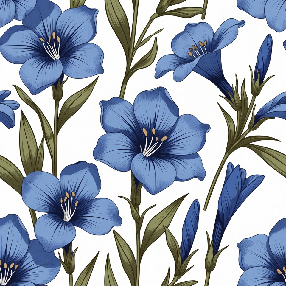 Blue flowers on white background Blue flowers on white background
