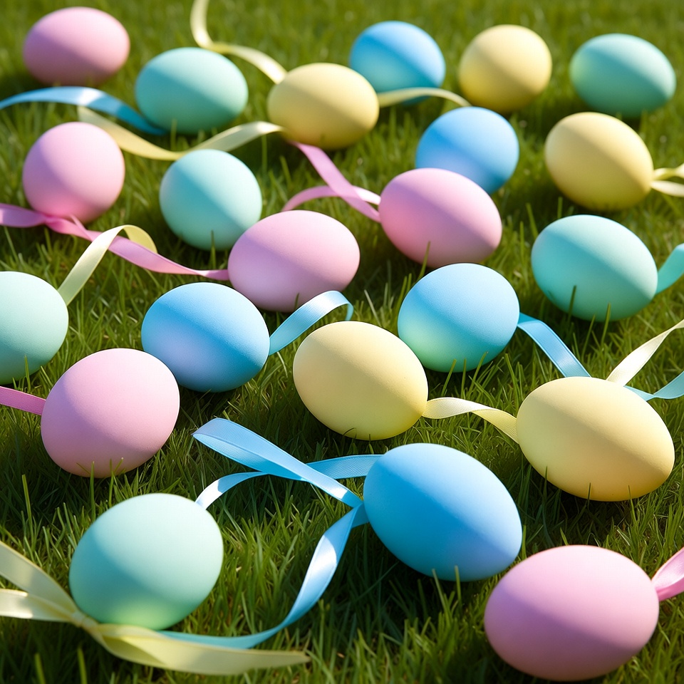 Colorful eggs on green grass Colorful eggs on green grass
