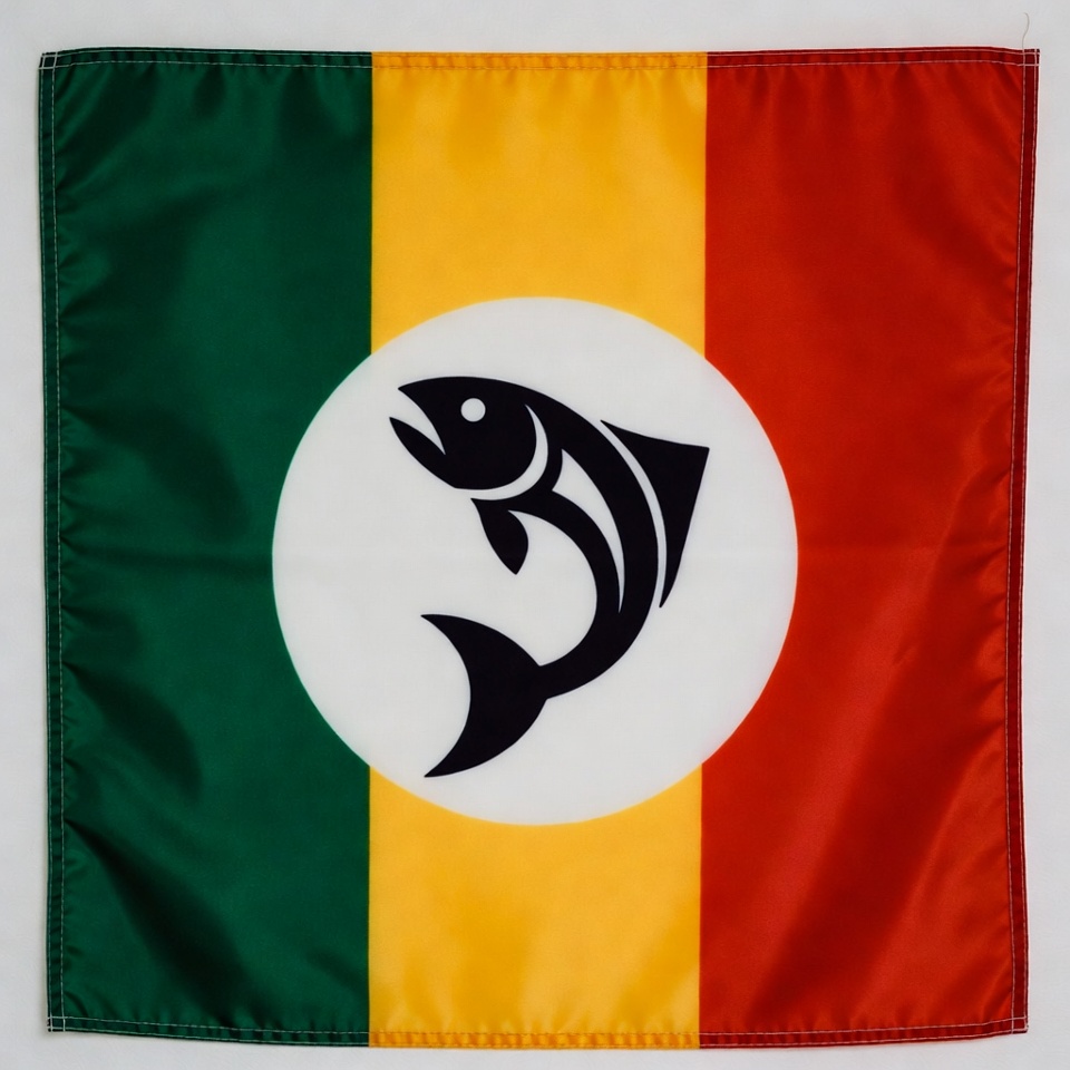 Fish flag with three color stripes Fish flag with three color stripes
