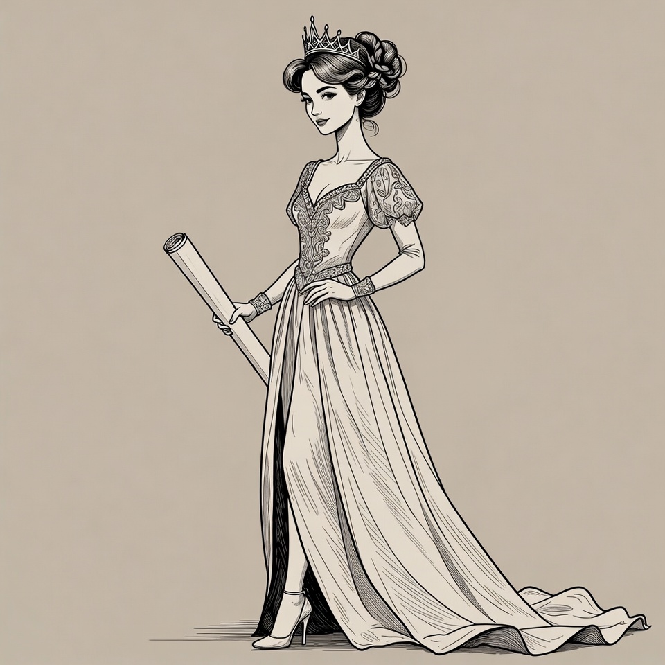 Woman in gown holding scroll Woman in gown holding scroll