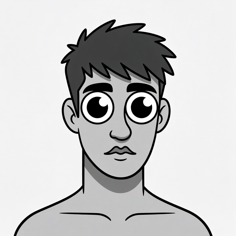 Cartoon boy with big eyes Cartoon boy with big eyes