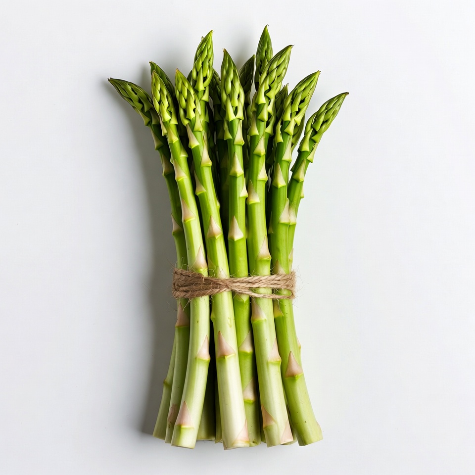 Bundle of fresh asparagus tied with twine Bundle of fresh asparagus tied with twine